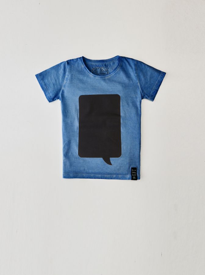 Krijtbord t-shirt Indigo Blauw (Maat 104)